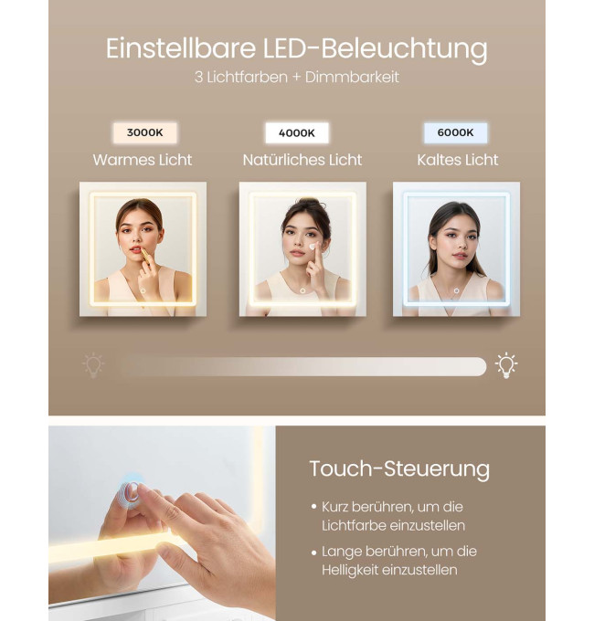 Toaletní stolek s LED zrcadlem RDT137W01