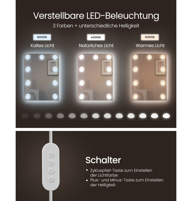 Toaletní stolek s LED osvětlením RDT126W01