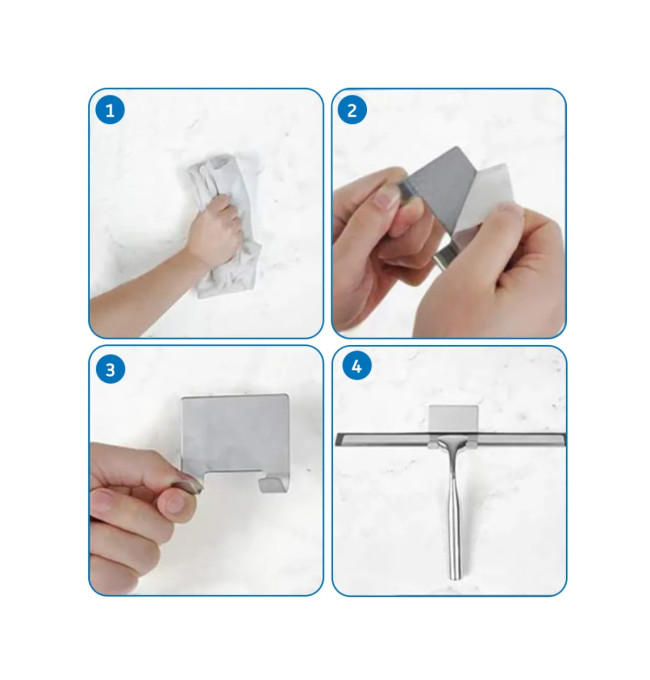 Stěrka do koupelny s háčkem, zlatá