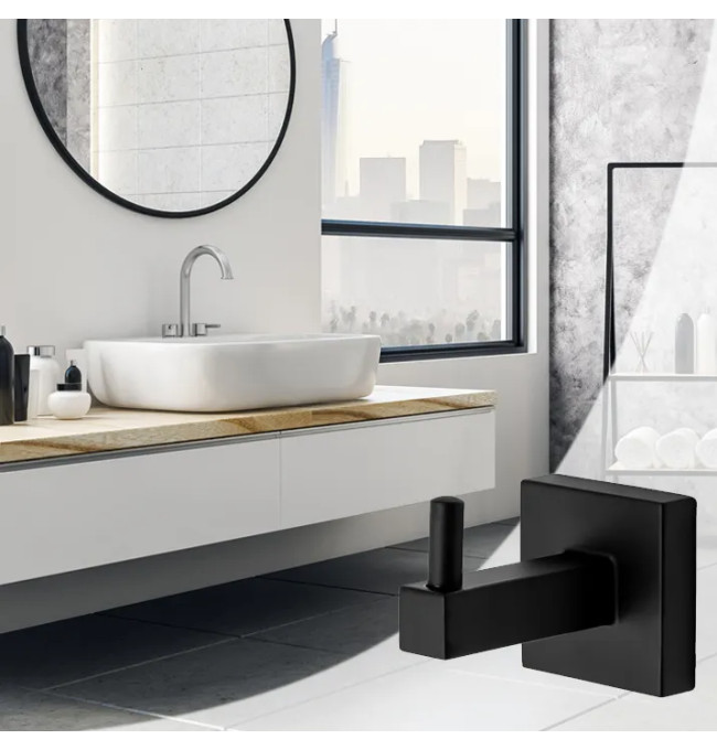 Koupelnový věšák černý 322196