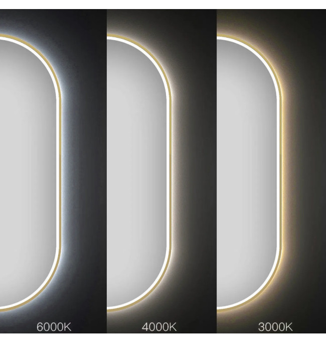 Oválné LED zrcadlo 50x100CM zlaté