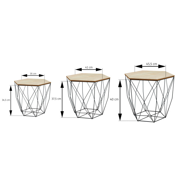 Set drátěných stolků SG1910-77