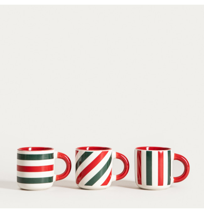 Sada tří hrnků AUREVIA pruhovná 761232 100 ml