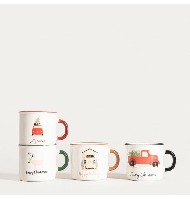 Sada čtyř hrníčků BOGOL bílá 757648 150 ml