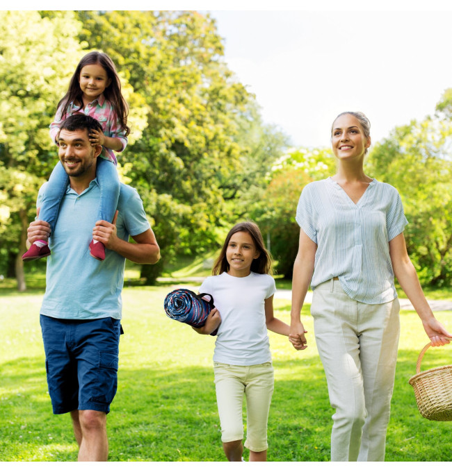 Pikniková deka HARMONY červená / modrá