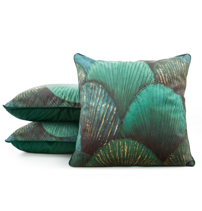 Povlak na vankúš MINK D zelený / zlatý