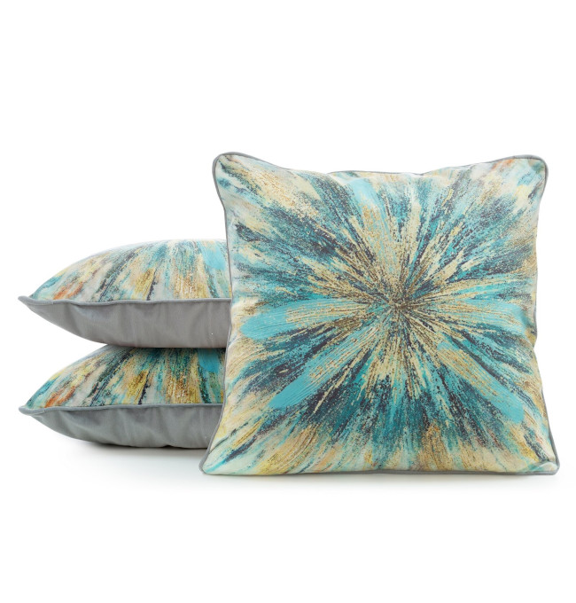 Povlak na polštár MINK E modrý / žlutý