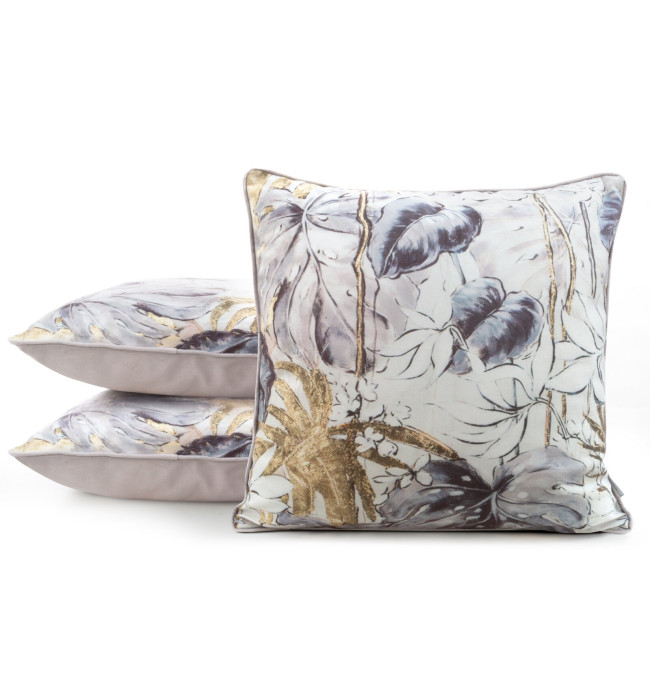 Povlak na polštář MINK H biely / stříbrný