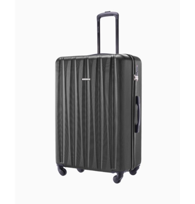 Velký černý kufr Bali s drážkami