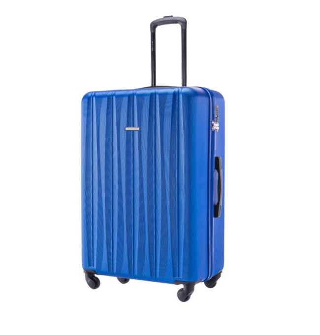 Velký modrý kufr Bali s drážkami