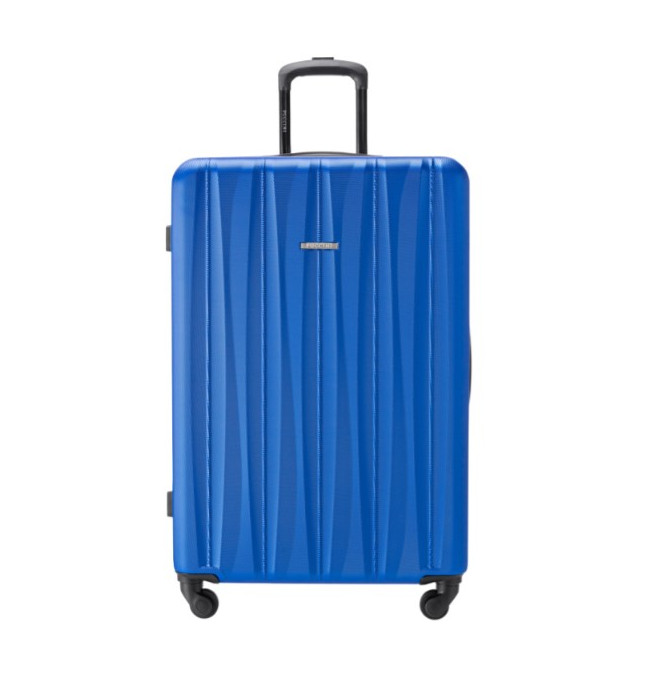 Velký modrý kufr Bali s drážkami