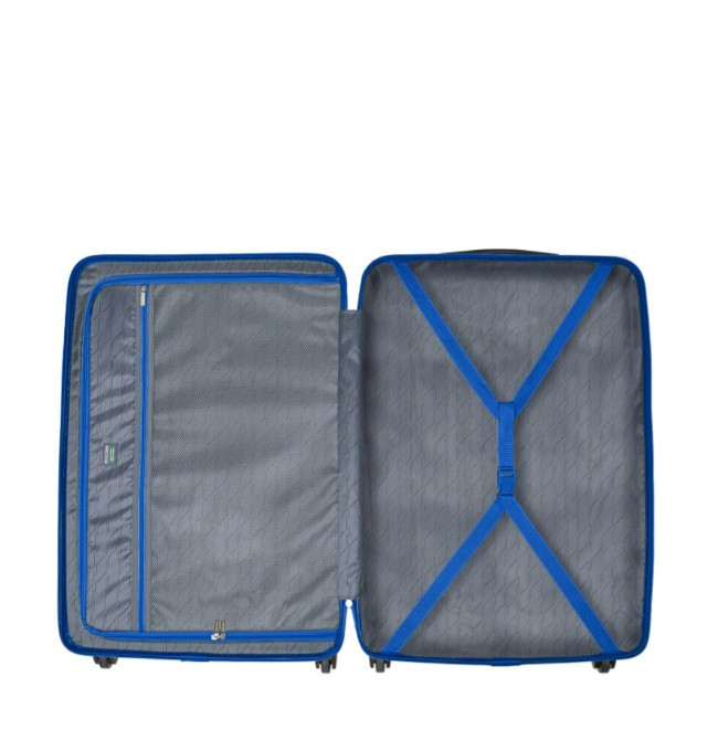 Velký modrý kufr Bali s drážkami