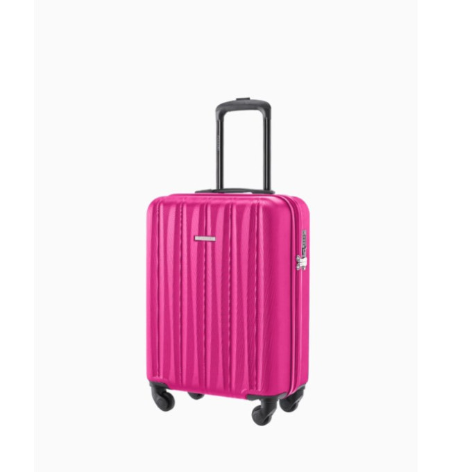 Růžový kabinový kufr Bali s drážkami