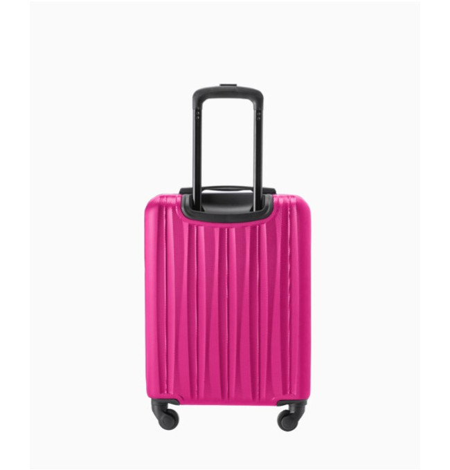 Růžový kabinový kufr Bali s drážkami