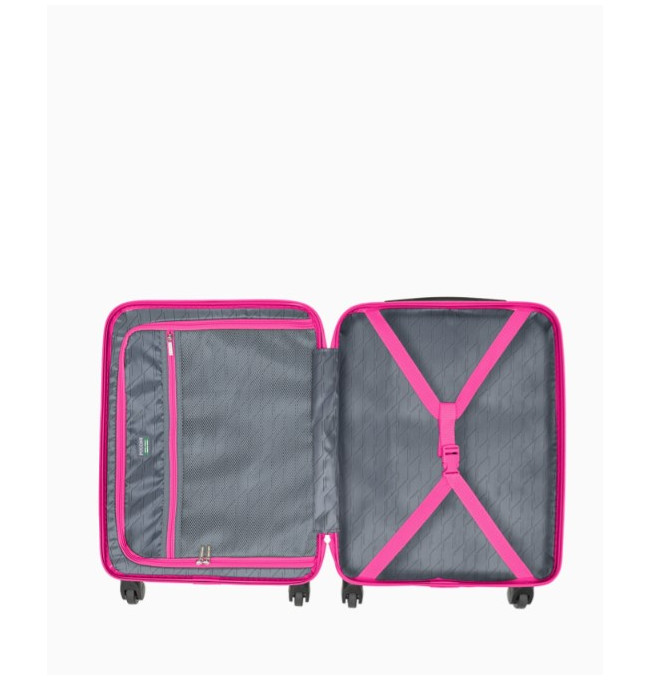 Růžový kabinový kufr Bali s drážkami