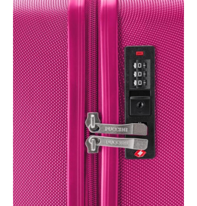 Růžový kabinový kufr Bali s drážkami