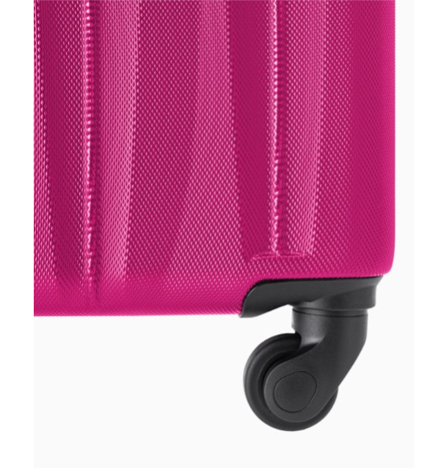 Růžový kabinový kufr Bali s drážkami