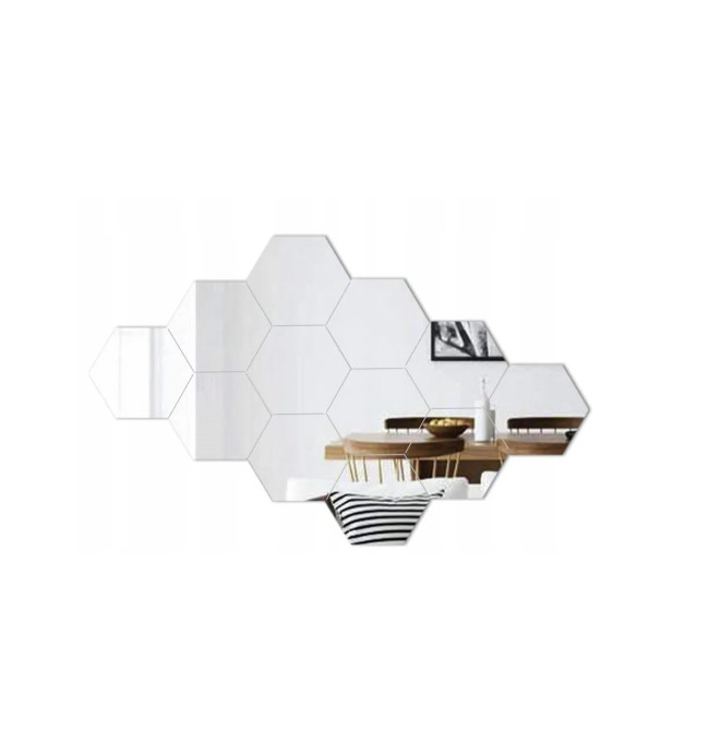 Zrcadlo Hexagon 8 ks, 380515