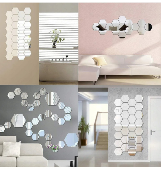 Zrcadlo Hexagon 8 ks, 380515