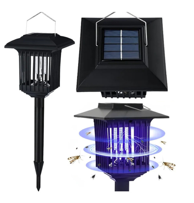 LED solární lampa na hmyz J-22 černá