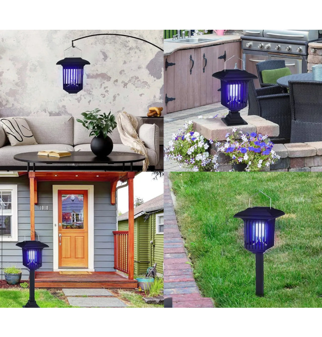 LED solární lampa na hmyz J-22 černá