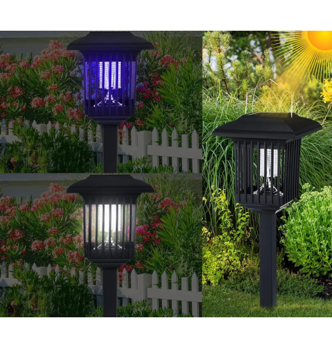 LED solární lampa na hmyz J-22 černá