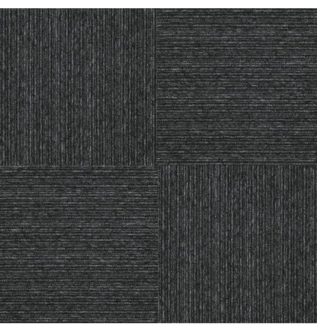 Kobercové čtverce Sonar Lines 4178 černé 50x50 cm