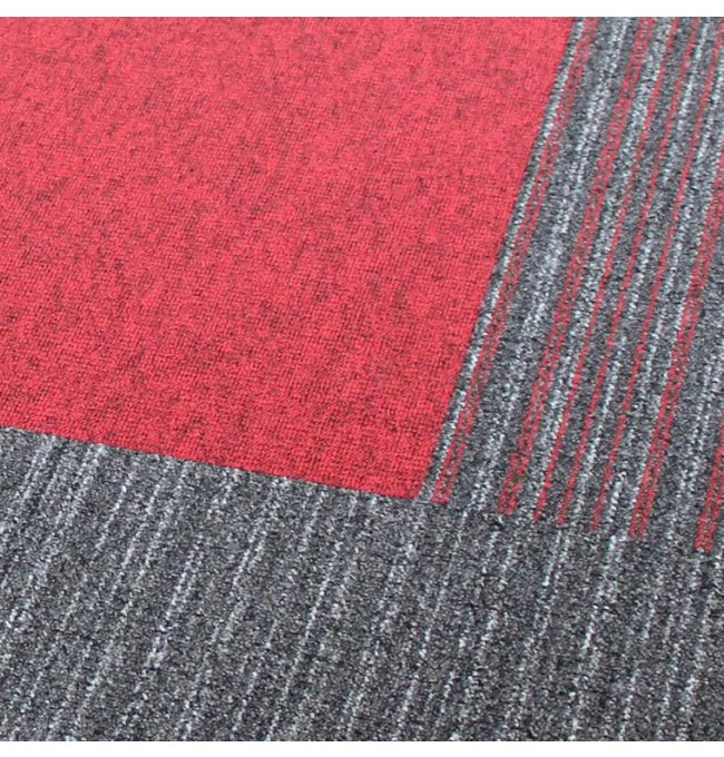 Kobercové čtverce Bari Lines 3578 šedé / černé 50x50 cm