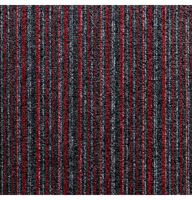Kobercové čtverce Bari Lines 3545 šedé / červené 50x50 cm