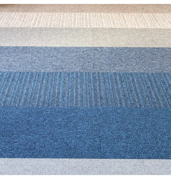 Kobercové čtverce Bari Lines 3572 modré / šedé 50x50 cm