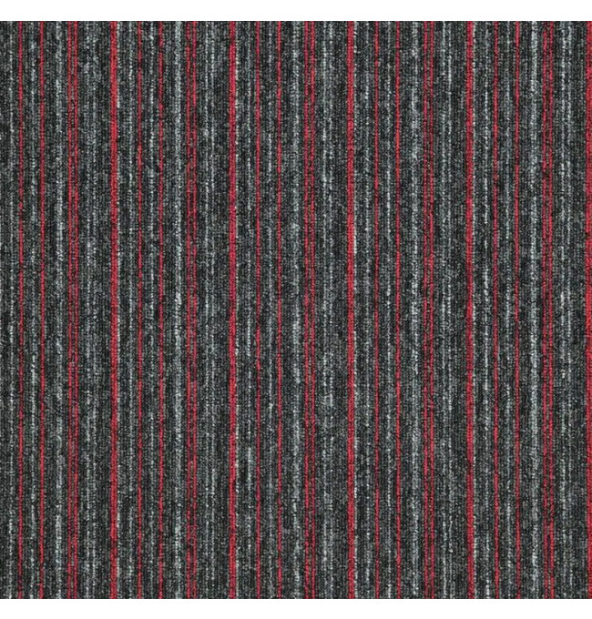 Kobercové čtverce Sonar Lines 4520 červené / černé 50x50 cm