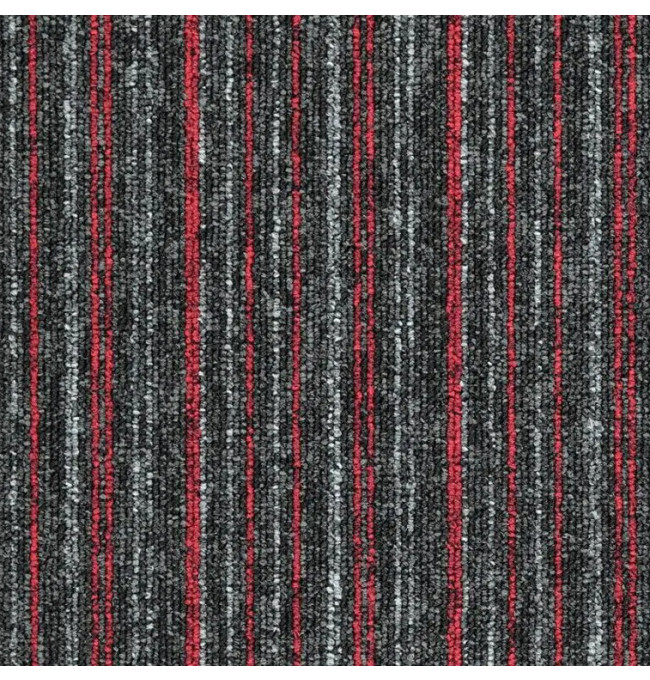 Kobercové čtverce Sonar Lines 4520 červené / černé 50x50 cm