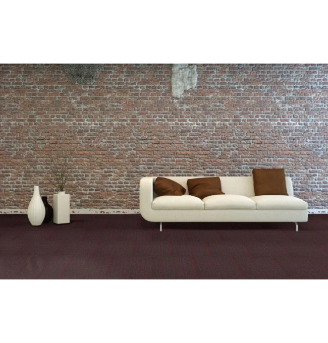 Kobercové čtverce Tampa Stripe 1520 červené / hnědé 50x50 cm