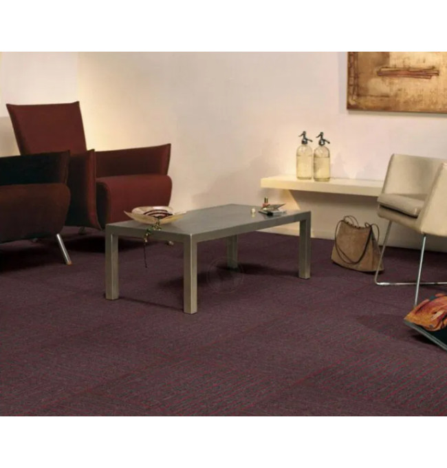 Kobercové čtverce Tampa Stripe 1520 červené / hnědé 50x50 cm