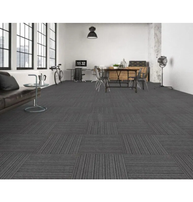 Kobercové čtverce Tampa Stripe 1575 šedé mix 50x50 cm