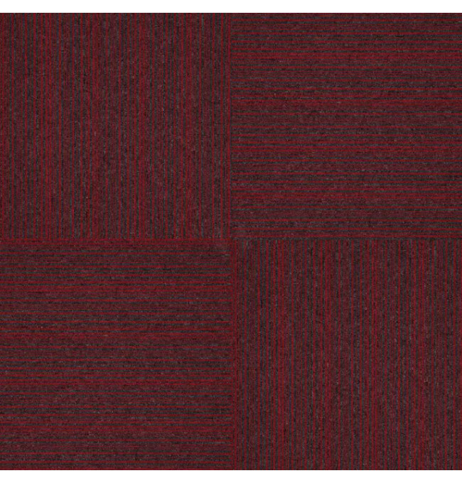 Kobercové čtverce Tampa Stripe 1420 šedé / červené 50x50 cm