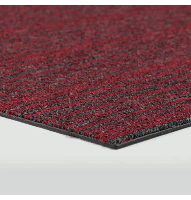Kobercové čtverce Tampa Stripe 1420 šedé / červené 50x50 cm