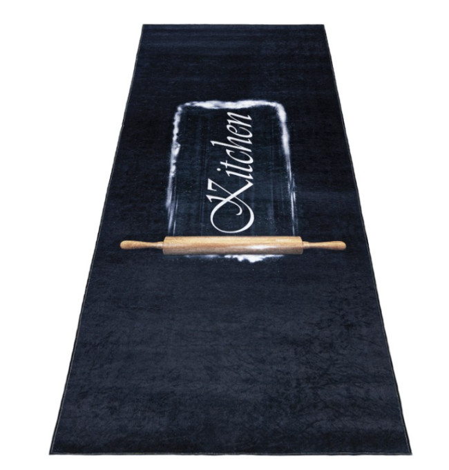 Protiskluzový koberec / běhoun 20320 KITCHEN černý