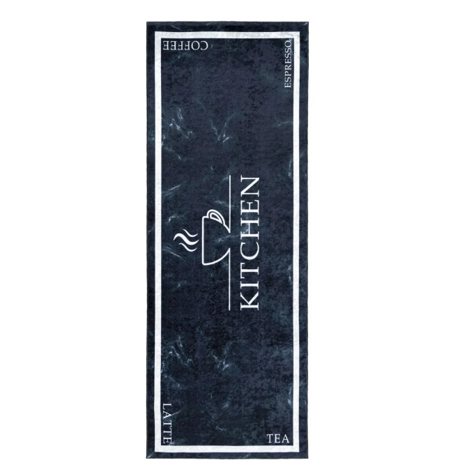 Protiskluzový koberec / běhoun 46740 KITCHEN černý / bílý