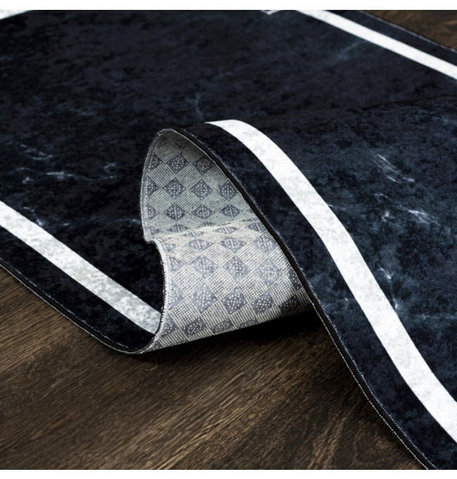 Protiskluzový koberec / běhoun 46740 KITCHEN černý / bílý