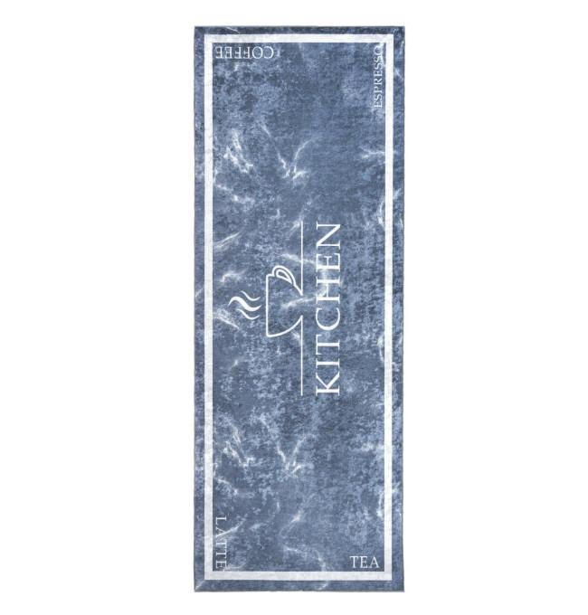 Protiskluzový koberec / běhoun 46741 KITCHEN šedý / bílý