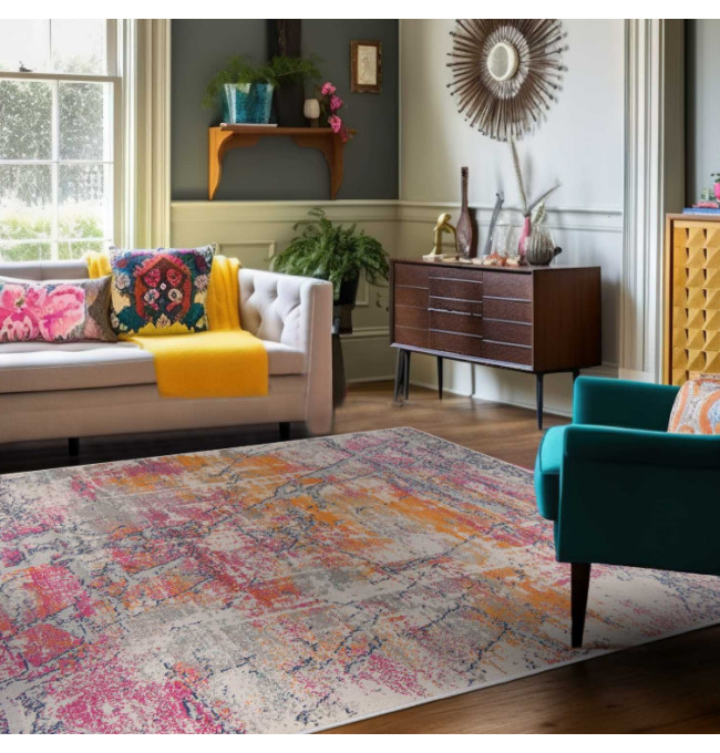 Koberec DENVER A024A FAA - tmavě šedý, oranžový