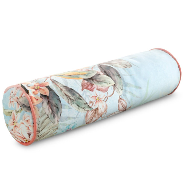 Povlak na polštář ARLETA válec světle modrá / béžová