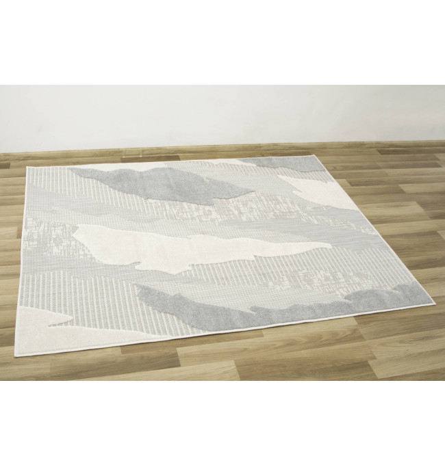 Šňůrkový koberec Stella D431A šedý / stříbrný / krémový