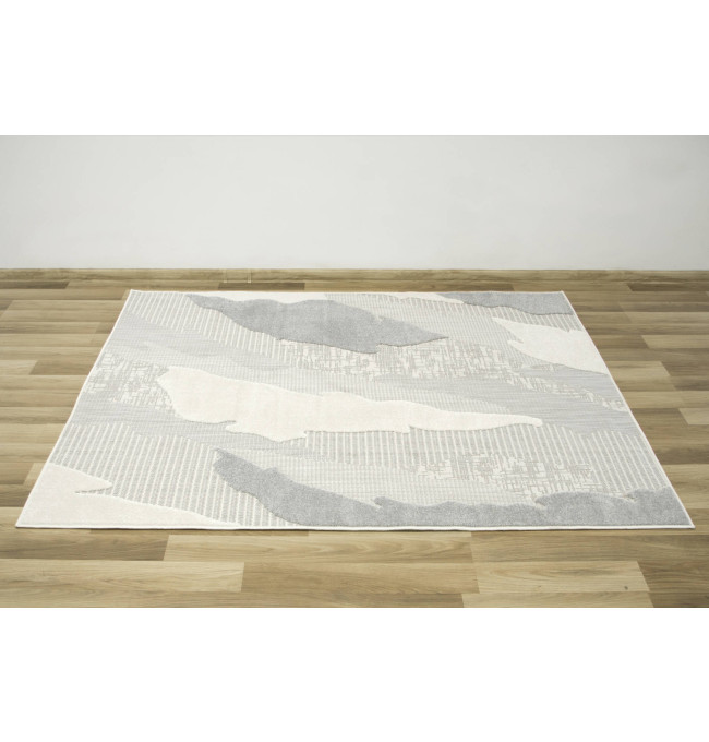 Šňůrkový koberec Stella D431A šedý / stříbrný / krémový