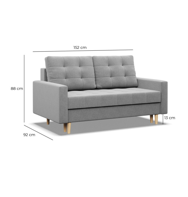 Dvoumístná pohovka ELMA rozkládací, černá