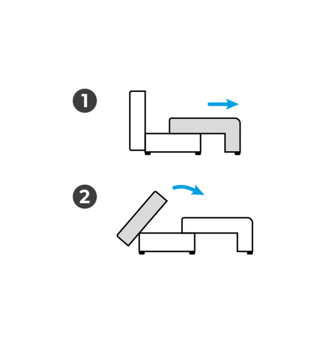 Dvoumístná pohovka ELMA 2 rozkládací, šedá