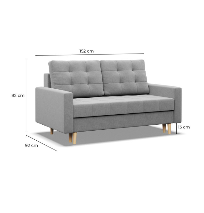 Dvoumístná pohovka ELMA 2 rozkládací, šedá