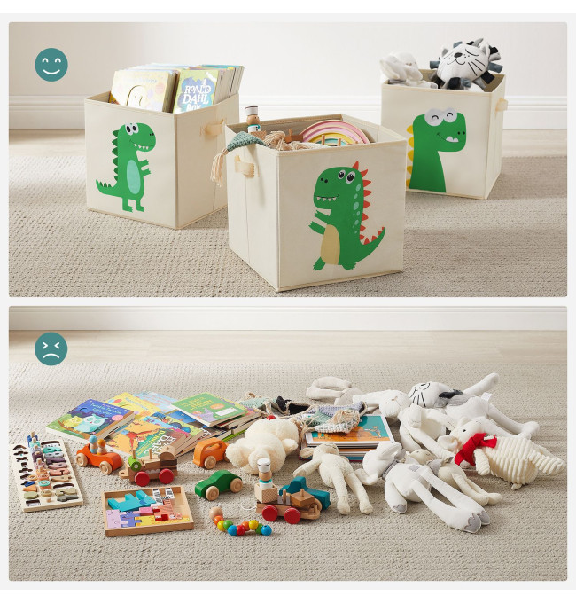 Dětské stohovatelné boxy na hračky RFB704W03 (3 ks)