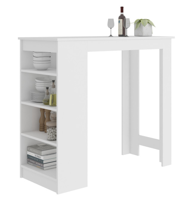 Barový stůl 115cm bílý
